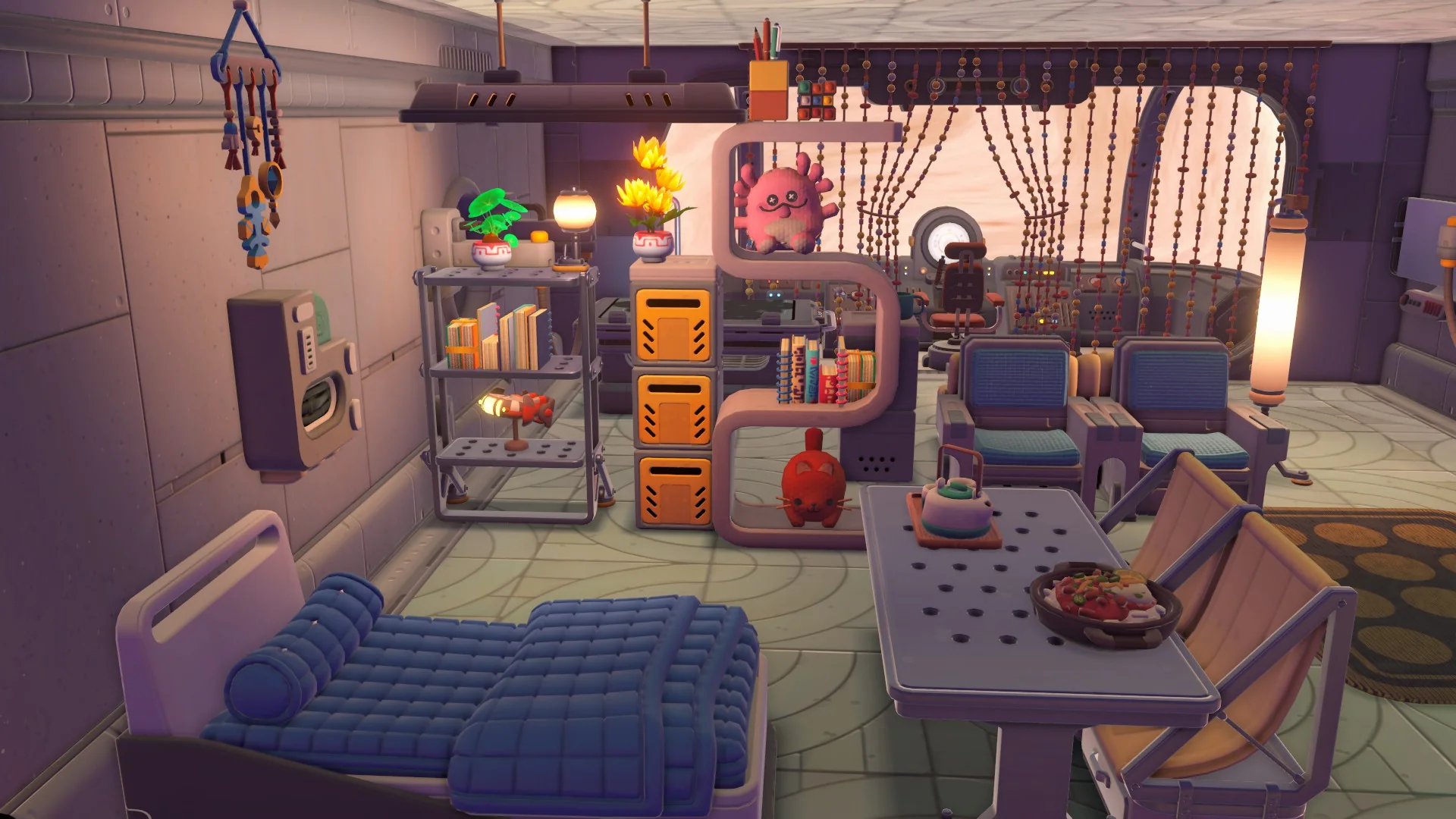 Young Suns ship decorating interface and furnished room